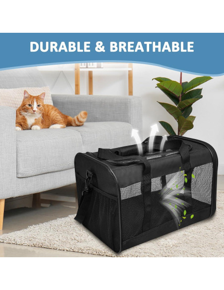 Transportín para Gato ZAKAPAWS Plegable 4.99 kg Negro