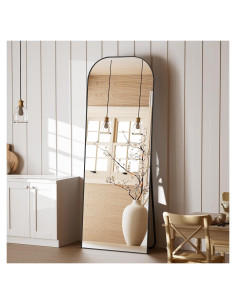 Espejo de Cuerpo Completo Koonmi 142x53cm Negro con Soporte