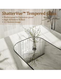 Espejo de Cuerpo Completo Koonmi 142x53cm Negro con Soporte 2