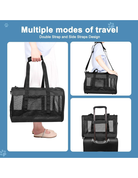 Transportín para Gato ZAKAPAWS Plegable 4.99 kg Negro