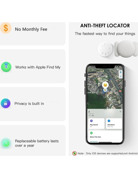 Mini Rastreador GPS Magnético Hongtop para Vehículos - Blanco