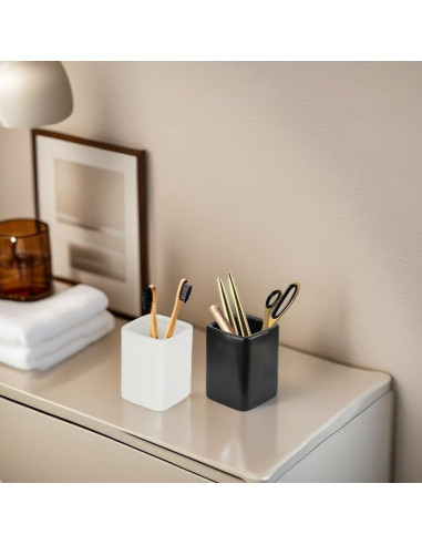 Soporte para Cepillos de Dientes Negro Louie Silna Cerámica