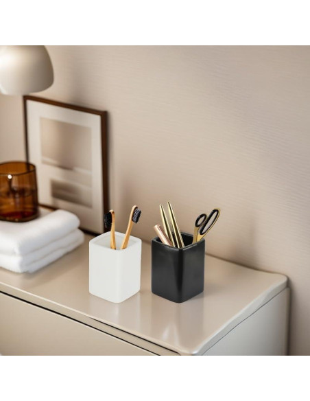 Soporte para Cepillos de Dientes Negro Louie Silna Cerámica