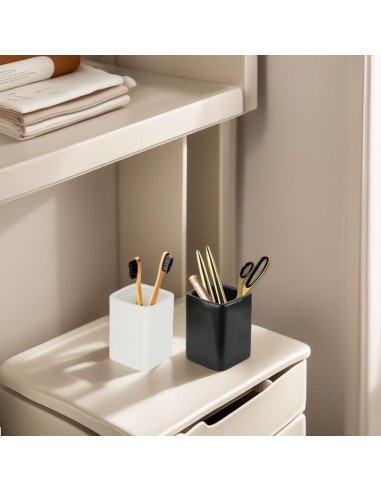 Soporte para Cepillos de Dientes Negro Louie Silna Cerámica