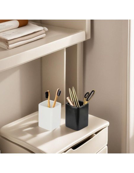 Soporte para Cepillos de Dientes Negro Louie Silna Cerámica