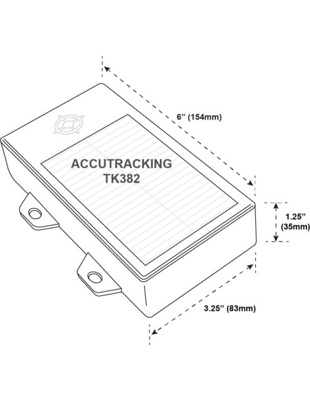 GPS Tracker Solar AccuTracking TK382, Batería 12000mAh, IP67