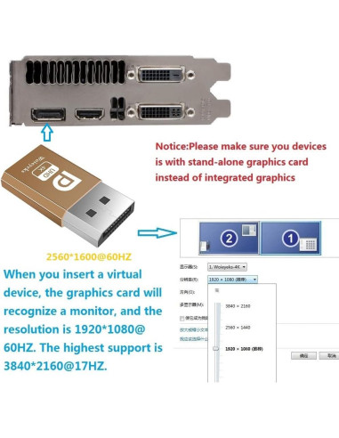 Conector Dummy DisplayPort 4K Woieyeks Paquete de 8