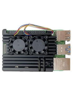 Caja de Aluminio CBHIOARPD para Raspberry Pi 5 con Doble Ventilador