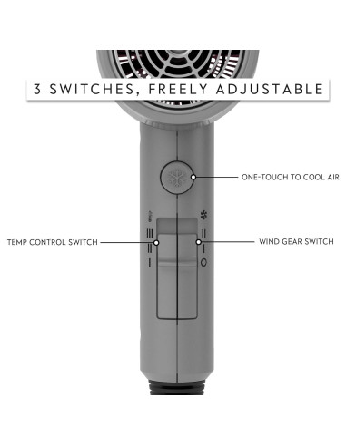 Secador de Cabello AINA 1800W con Difusor y Tecnología Iónica