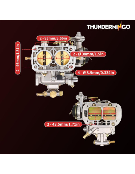 Carburador 38/38 THUNDERMINGO con Choke Eléctrico 390 CFM