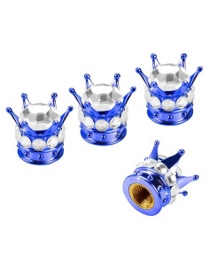 Tapas de Válvula de Neumático Moly Magnolia, 4 Piezas Azul/Plata