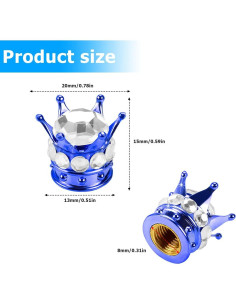 Tapas de Válvula de Neumático Moly Magnolia, 4 Piezas Azul/Plata 2