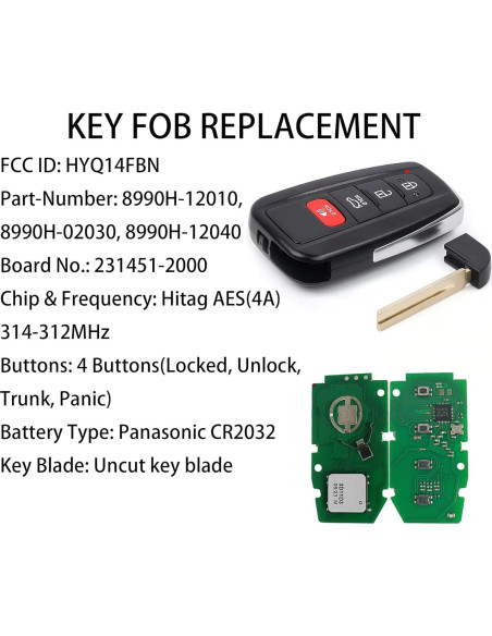 Llave Inteligente Alliskeys para Toyota Corolla 2019-2022