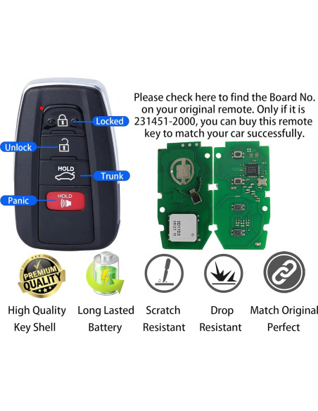 Llave Inteligente Alliskeys para Toyota Corolla 2019-2022