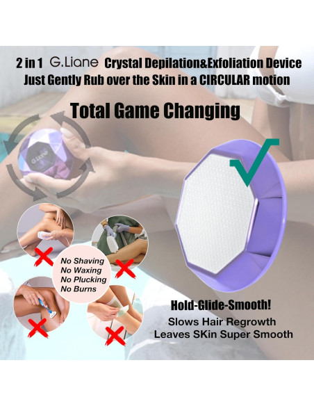 Epilador de Cristal G.Liane Violeta Indoloro y Eficiente
