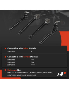 Kit de extremos de barra de dirección A-Premium para Toyota Yaris 2016-2020 2