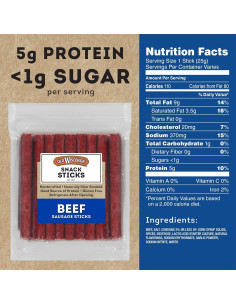 Palitos de Salchicha de Res Old Wisconsin 740g, Keto, Sin Gluten 2