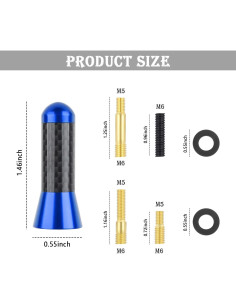Antena de Coche YGDMD Fibra de Carbono Azul 9.30x3.61cm 2