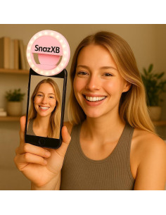 Luz de Anillo Selfie SnazXB Recargable con 36 LEDs Rosa 2