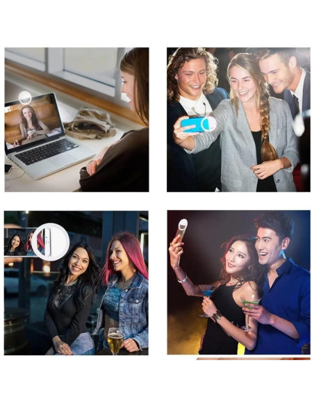 Luz de Anillo Selfie SnazXB Recargable con 36 LEDs Rosa