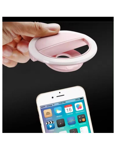 Luz de Anillo Selfie SnazXB Recargable con 36 LEDs Rosa