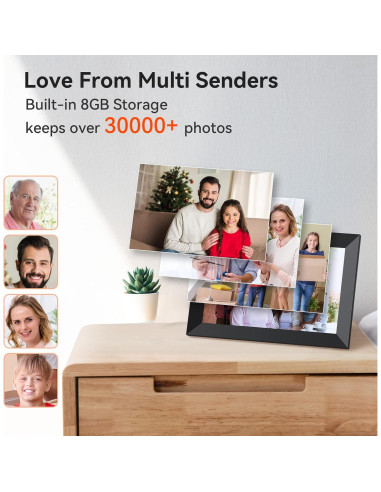 Marco de Fotos Digital 10.1" WiFi APOFIAL Pantalla Táctil HD