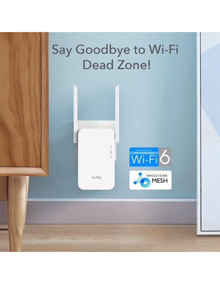 Extensor WiFi 6 Cudy RE1800 Doble Banda 1.8Gbps 185m