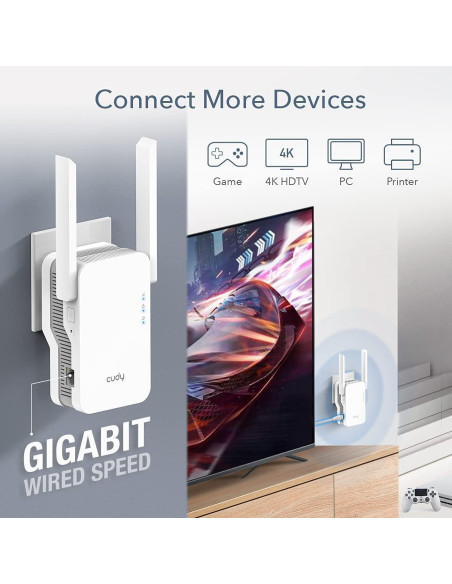 Extensor WiFi 6 Cudy RE1800 Doble Banda 1.8Gbps 185m