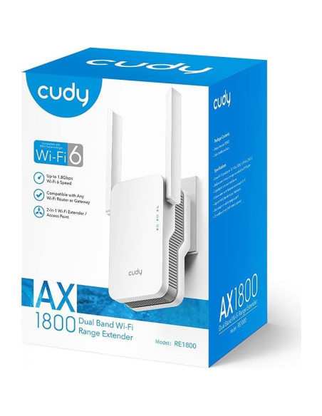 Extensor WiFi 6 Cudy RE1800 Doble Banda 1.8Gbps 185m