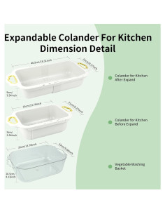 Colador Expandible para Cocina Tolzimx Doble Capa 35-46.5 cm 2