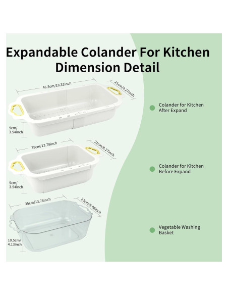 Colador Expandible para Cocina Tolzimx Doble Capa 35-46.5 cm Colador Expandible para Cocina Tolzimx Doble Capa 35-46.5 cm