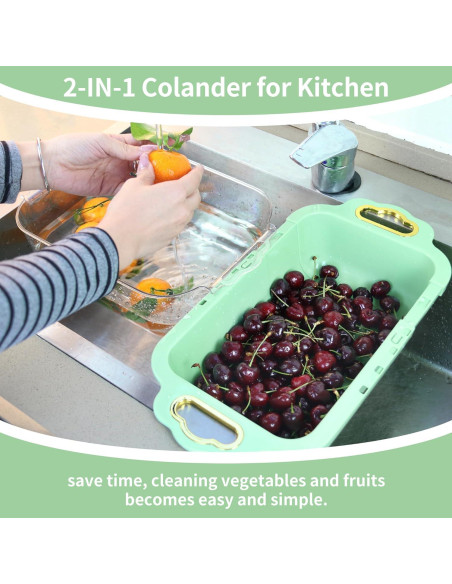 Colador Expandible para Cocina Tolzimx Doble Capa 35-46.5 cm Colador Expandible para Cocina Tolzimx Doble Capa 35-46.5 cm