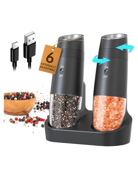 CIRCLE JOY Molinillo Eléctrico de Sal y Pimienta Ajustable