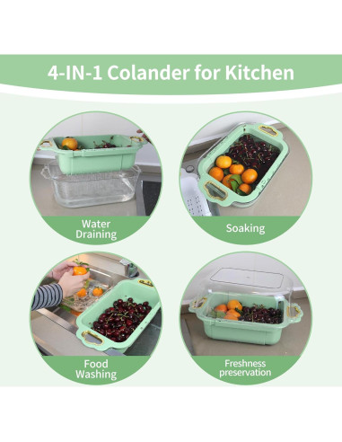 Colador Expandible para Cocina Tolzimx Doble Capa 35-46.5 cm