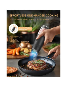 CIRCLE JOY Molinillo Eléctrico de Sal y Pimienta Ajustable 2