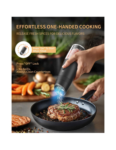 CIRCLE JOY Molinillo Eléctrico de Sal y Pimienta Ajustable