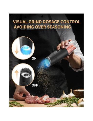 CIRCLE JOY Molinillo Eléctrico de Sal y Pimienta Ajustable