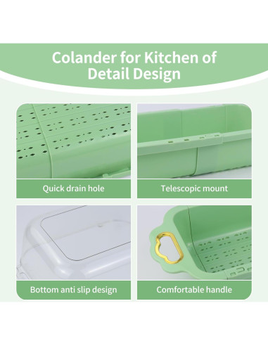 Colador Expandible para Cocina Tolzimx Doble Capa 35-46.5 cm