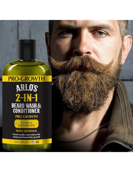 Champú y Acondicionador para Barba Arlo 2 en 1 Sándalo 340 ml