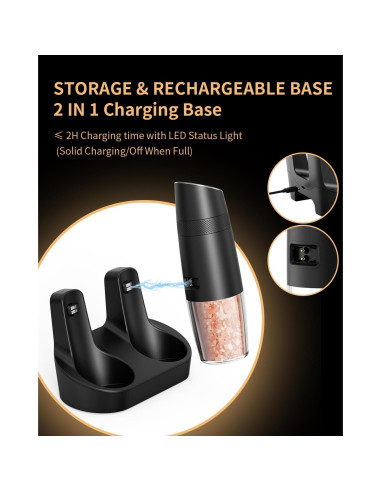 CIRCLE JOY Molinillo Eléctrico de Sal y Pimienta Ajustable