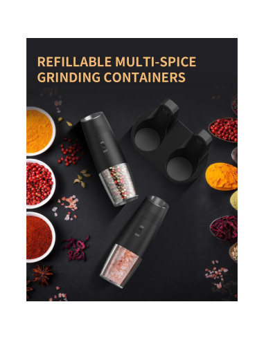 CIRCLE JOY Molinillo Eléctrico de Sal y Pimienta Ajustable