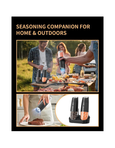 CIRCLE JOY Molinillo Eléctrico de Sal y Pimienta Ajustable