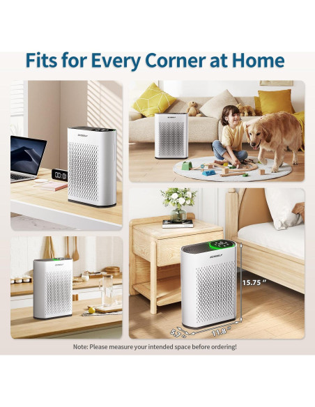 Purificador de Aire ECOSELF HAP602 para Habitaciones Grandes 223 m