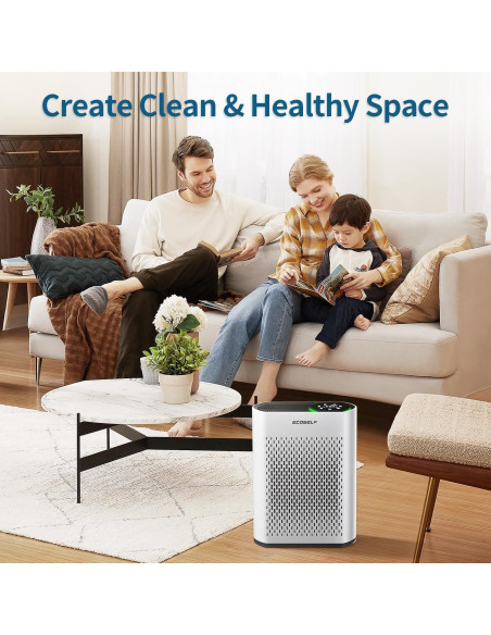 Purificador de Aire ECOSELF HAP602 para Habitaciones Grandes 223 m