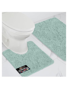Juego de 2 Alfombras de Baño Gorilla Grip Chenille Azul Mar