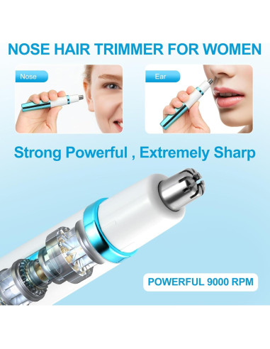 Recortador de Vello Nasal Areyzin para Mujeres, Compacto y Potente