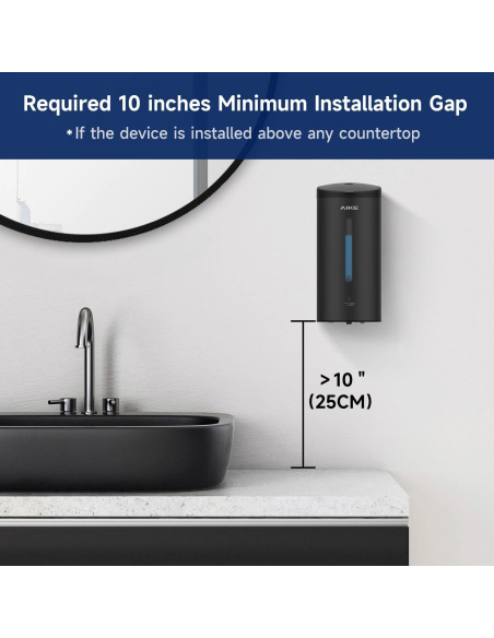 Dispensador Automático de Jabón AIKE AK1205 800 ml Negro Mate