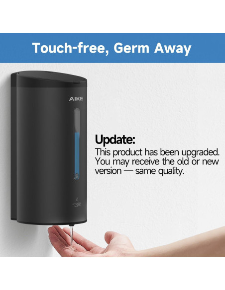 Dispensador Automático de Jabón AIKE AK1205 800 ml Negro Mate