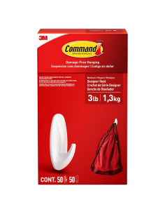 Ganchos Diseñadores Medianos Command 50 Unidades Adhesivos