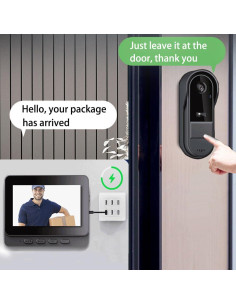 Cámara de Timbre Inalámbrico Winnes M16A 1080P IP65 Audio Bidireccional 2